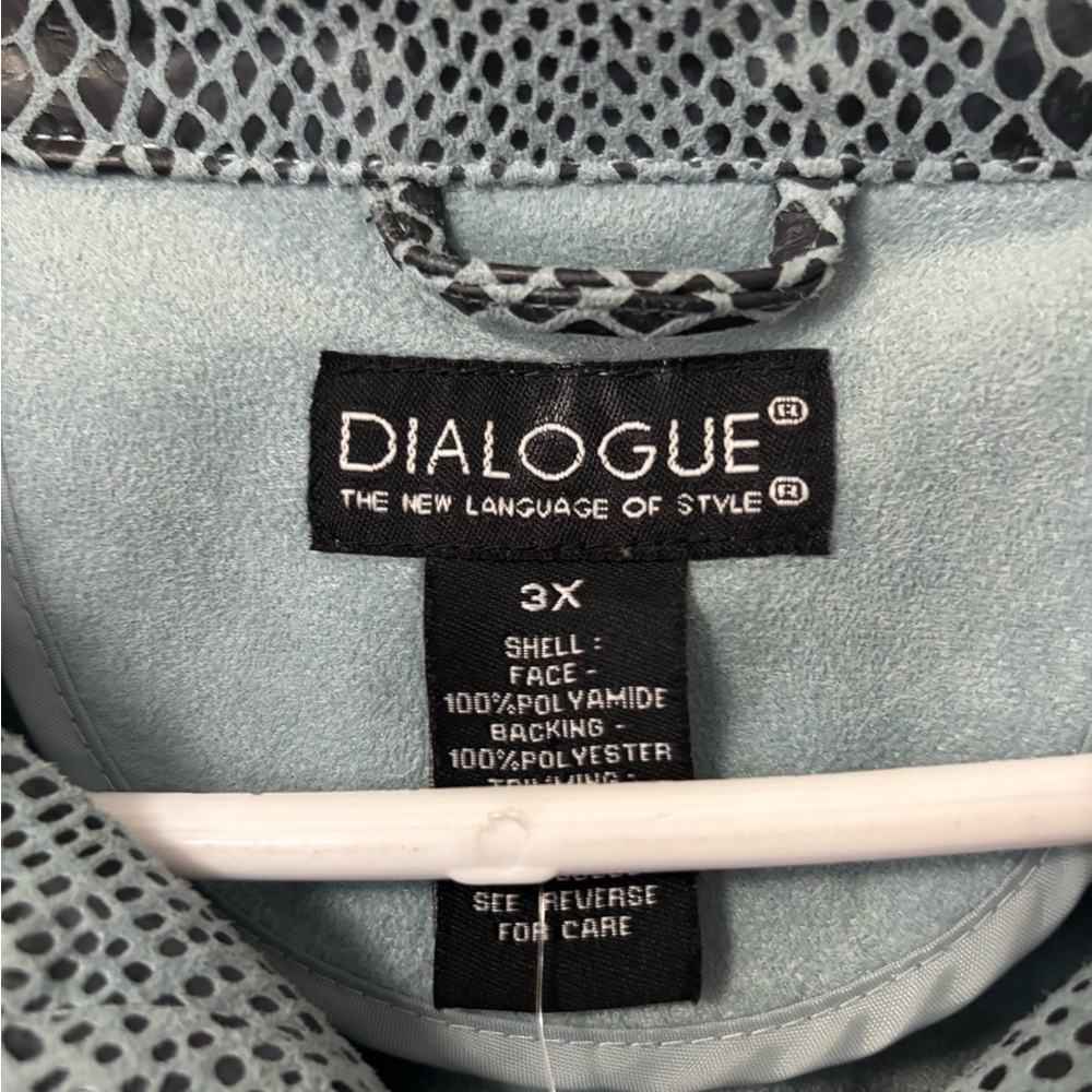 Dialogue Light Blue Snake-Print Zip Jacket - Picture 3 of 4